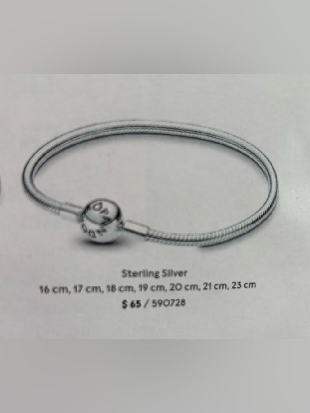 Pandora Sterling Silver Bracelet with Signature Bead Clasp